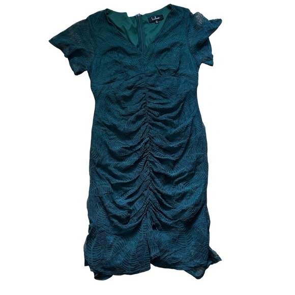Lulus Harlou Forest Green Lace Ruched Bodycon Dress Womens Size XL Extra Large - Picture 2 of 5